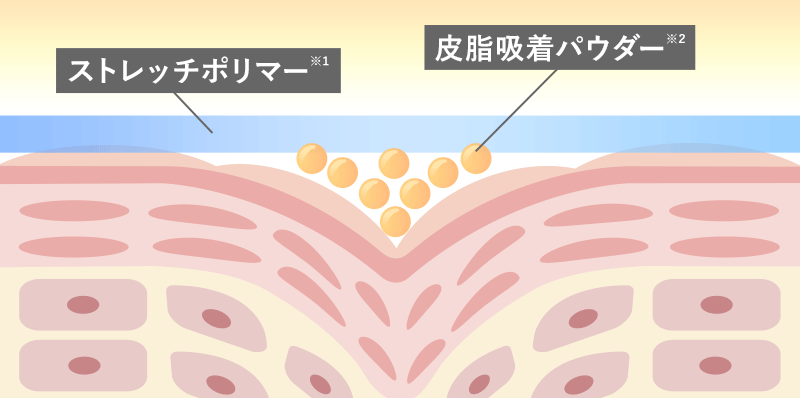 美肌持続のロングラスティング効果の図