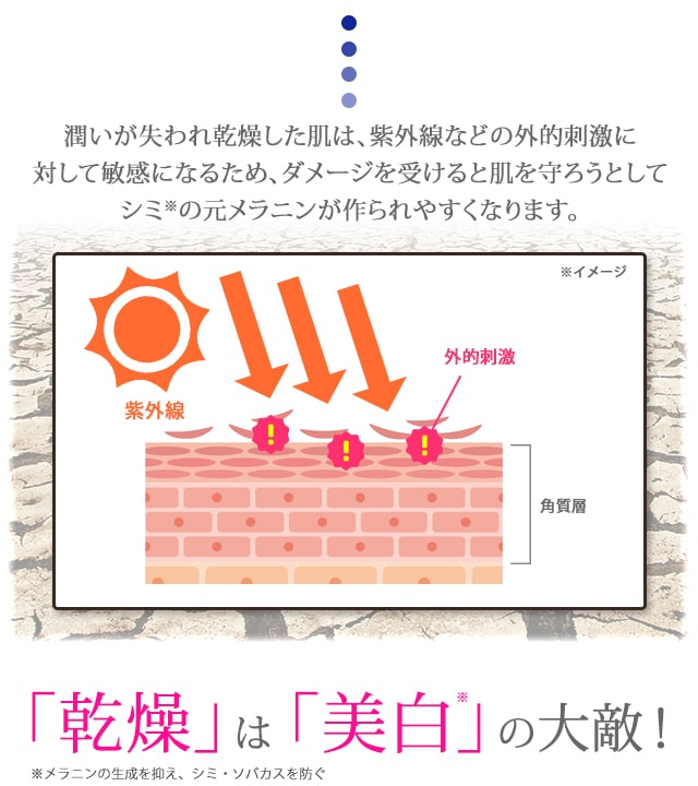 潤いが失われて乾燥した肌